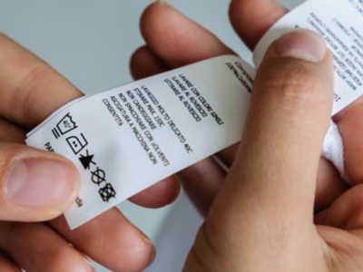 Labels Pflegeetiketten filigran gewebt gedruckt leder satin transparent baumwolle polyester Etiketten Branding Details